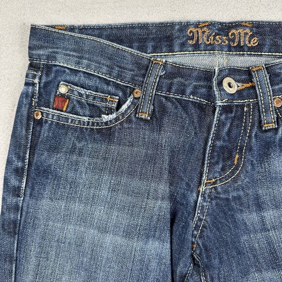 Miss Me Marilyn Jeans Womens 26 Blue Denim‎ Bootcut Dark Wash Low Rise Pants - Picture 5 of 16